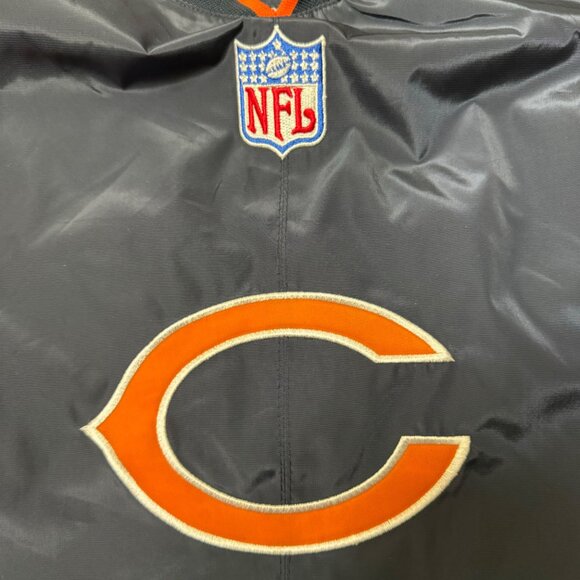VTG Chicago Bears Windbreaker Jacket Men's Large Blue NFL On Field Reebok Y2K - Picture 4 of 12